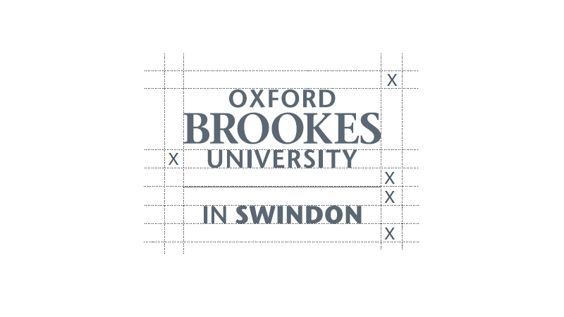 Brookes In Swindon stacked logo exclusion zone
